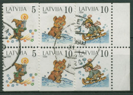 Lettland 1994 Kinderbuchillustrationen 386/88 ZD D/D Gestempelt - Letland
