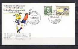 Denmark 1986 Football Soccer World Cup Commemorative Postcard With Results Of The Denmark Team - 1986 – México