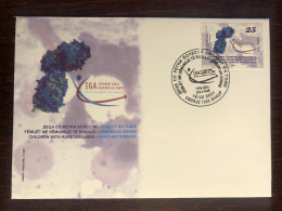 MACEDONIA FDC COVER 2021 YEAR RARE CHILDREN DISEASES - GAUCHER DISEASE HEALTH MEDICINE STAMPS - North Macedonia