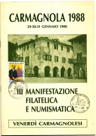 3006.ITA, "Carmagnola 1988, III^ Man. Fil.Num., Appunti Di Storia Postale", P. Damilano, G. Riggi Di Num.,24pag.,17x24cm - Manuali