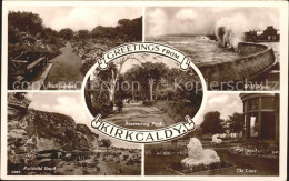 11732531 Kirkcaldy Rock Gardens Wild Waves Beach Lions Sculpture Ravenscraig Par - Other & Unclassified