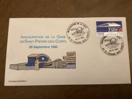 Saint-Pierre Des Corps 1990 - Inauguration Gare - Train SNCF Tours - Commemorative Postmarks