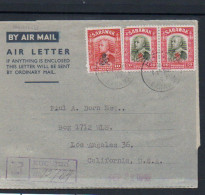 SARAWAK - 1949 -REGISTERED AIR LETTER KUCHING  TO LOS ANGELES - Sarawak (...-1963)