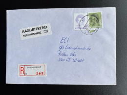 NETHERLANDS 1993 REGISTERED LETTER BARENDRECHT TO UTRECHT 13-07-1993 NEDERLAND AANGETEKEND - Lettres & Documents