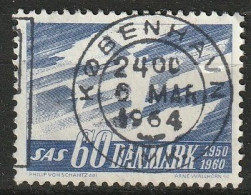 Danmark 1961 SAS Airlines - FLUOR MiNr. 388Y Used - Oblitérés