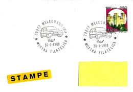 ITALIA ITALY - 1988 MELEGNANO (MI) Mostra Filatelica Presentazione Della FIAT TIPO (nuova Auto) Su Busta Viaggiata -4427 - Voitures