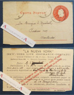 ● Argentine 1904 Entier Postal Buenos Aires > Montevideo Uruguay M. Marshall - New York Life Insurance Company - Cartas & Documentos