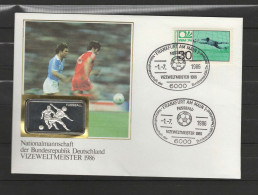 Germany 1986 Football Soccer World Cup Commemorative Numismatic Cover With 1 Ounce Silver Bullion - 1986 – México
