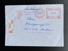 NETHERLANDS 1985 REGISTERED LETTER BARNEVELD RAADHUISPLEIN TO ARNHEM 30-09-1985 NEDERLAND AANGETEKEND - Cartas & Documentos