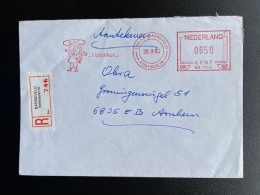 NETHERLANDS 1985 REGISTERED LETTER BARNEVELD RAADHUISPLEIN TO ARNHEM 30-09-1985 NEDERLAND AANGETEKEND - Brieven En Documenten