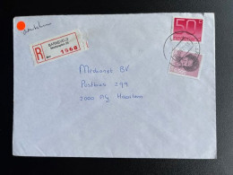 NETHERLANDS 1986 REGISTERED LETTER BARNEVELD RAADHUISPLEIN TO HAARLEM 13-08-1986 NEDERLAND AANGETEKEND - Storia Postale