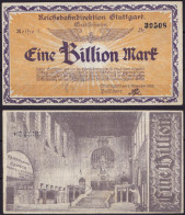 Reichsbahn Stuttgart 1 Billionen Mark 1923 Reihe 1  (ca721 - Andere & Zonder Classificatie