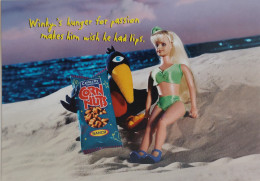 Carte Postale (Tower Records) The Winky The Crow Show (corbeau Avec Poupée Pin-up) Cornnuts - Advertising