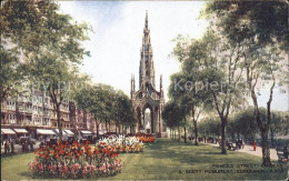 11732309 Edinburgh Princes Street Gardens And Scott Monument Valentines Post Car - Altri & Non Classificati