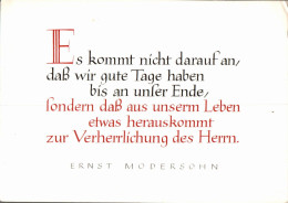 H2019 - Ernst Modersohn Spruchkarte - Schäfer Verlag DDR - Altri & Non Classificati