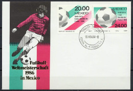 Mexico 1984 Football Soccer World Cup Set Of 2 On FDC - 1986 – Mexique