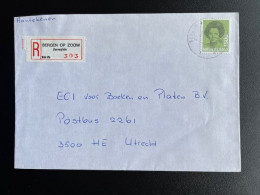 NETHERLANDS 1992 REGISTERED LETTER BERGEN OP ZOOM ZONNEPLEIN TO UTRECHT 27-12-1992 NEDERLAND AANGETEKEND - Cartas & Documentos