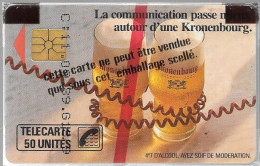 CARTE²°-PUBLIC-50U-F 90A.681.-GEM1A-KRONENBOURG -Grande FLECHE-V° N°5 CHIFFRES 1 LETTRE-N°27505C- NSB-TB E- - 1989