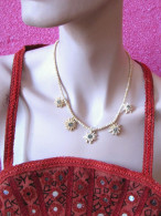 Bijoux-collier-20-ancien Collier En Os – Motifs Edelweiss - Necklaces/Chains