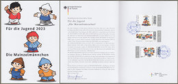 Bund: Minister Card - Ministerkarte Typ VII , Mi-Nr.3777-79 ESST: " Für Die Jugend 2023: - Die Mainzelmännchen - " - Covers & Documents