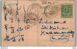 India Postal Stationery 9p Kuchaman Cds  Kishanlal Sundarlal Somani Partabgarh - Postcards