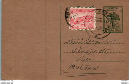 Pakistan Postal Stationery Tree 5 P To Multan - Pakistan