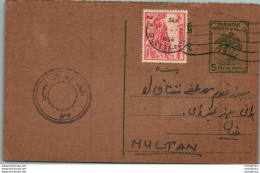 Pakistan Postal Stationery Tree 5 P To Multan - Pakistan