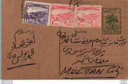 Pakistan Postal Stationery Tree 5 P To Multan Haji Muhammad Ashraf - Pakistan