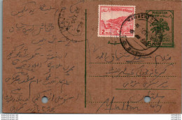 Pakistan Postal Stationery Tree 5 P To Multan - Pakistan