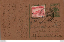 Pakistan Postal Stationery Tree 5 P To Multan - Pakistan