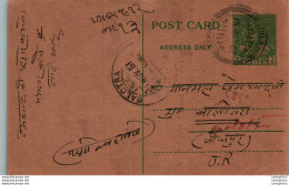 India Postal Stationery 9p Balotra Cds Jai Bhagwan Mahabir Svastika - Postcards