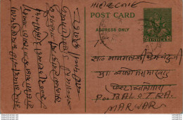 India Postal Stationery 9p Balotra Cds - Postcards