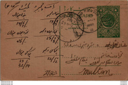 Pakistan Postal Stationery To Multan - Pakistan