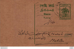 Pakistan Postal Stationery 5p Tree To Multan Haji Muhammad Ashraf - Pakistan