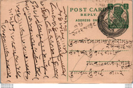 India Postal Stationery George VI 9p - Postkaarten