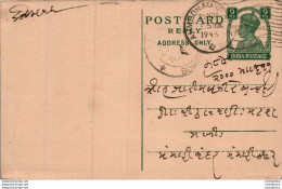 India Postal Stationery George VI 9p - Postkaarten