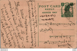 India Postal Stationery George VI 9p - Postkaarten