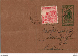 Pakistan Postal Stationery 5p Tree To Multan - Pakistán