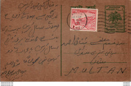 Pakistan Postal Stationery 5p Tree To Multan - Pakistan