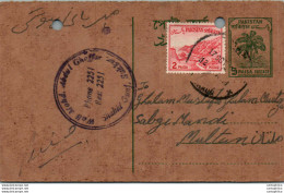 Pakistan Postal Stationery 5p Tree Mohd Abdul Ghajar To Multan - Pakistan