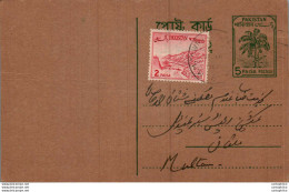 Pakistan Postal Stationery 5p Tree To Multan - Pakistán