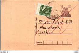 India Postal Stationery Tiger 15 To Jaipur - Postcards