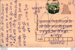 India Postal Stationery Tiger 15 - Postcards