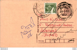 India Postal Stationery Tiger 15 To Jaipur - Postcards