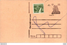 India Postal Stationery Tiger 15 - Postcards