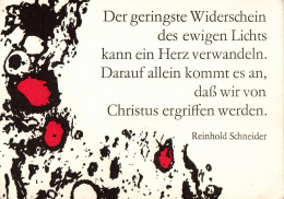 H2035 - Reinhold Schneider Spruchkarte - H. Sander Licht Herz - Verlag Postdam DDR - Sonstige & Ohne Zuordnung