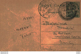 India Postal Stationery George V 9p Kalbadevi Bombay Cds Belangarh Cds - Postcards