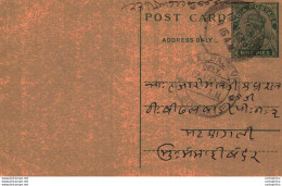 India Postal Stationery George V 9p Kalbadevi Bombay Cds - Postcards