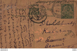 India Postal Stationery George V 9p To Beawar - Postcards