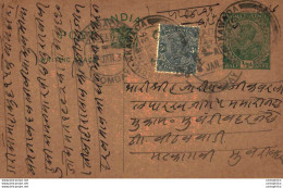 India Postal Stationery George V 1/2 A Kalbadevi Bombay Cds - Cartes Postales